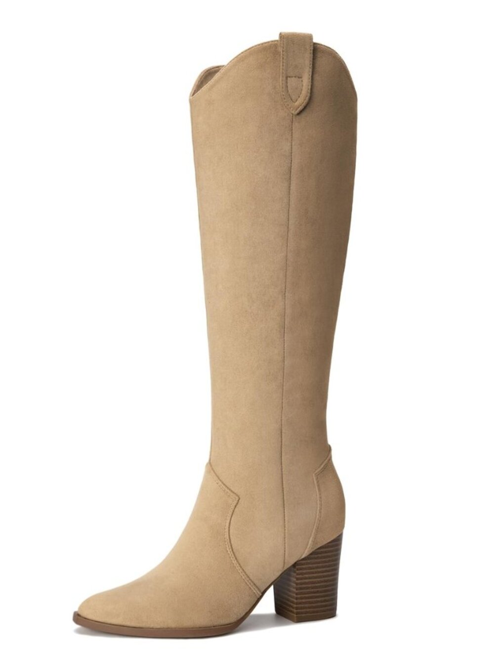 Suede Knee High Boots Women Fall Tall Boots with Side Zipper